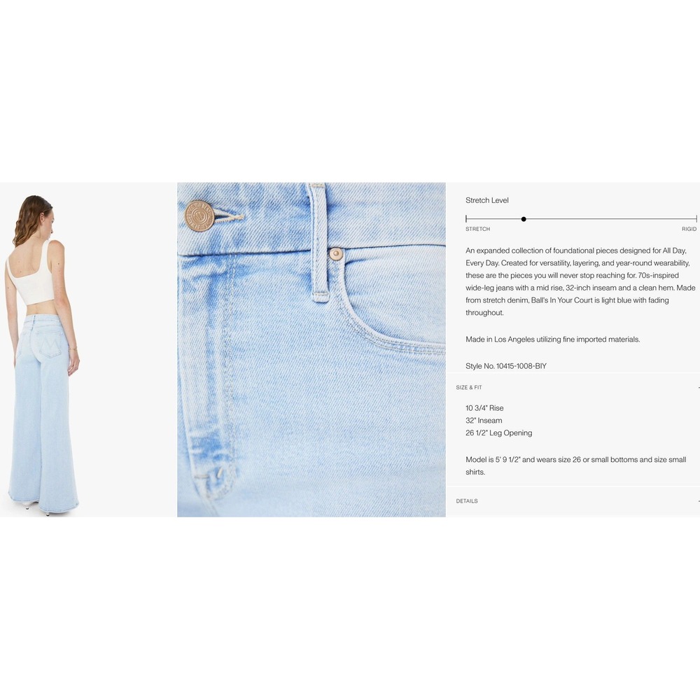 Mother Denim-The Roller Sneak [Ball's in Your Court] *NWT/26/$258* - Picture 3 of 3